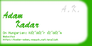 adam kadar business card
